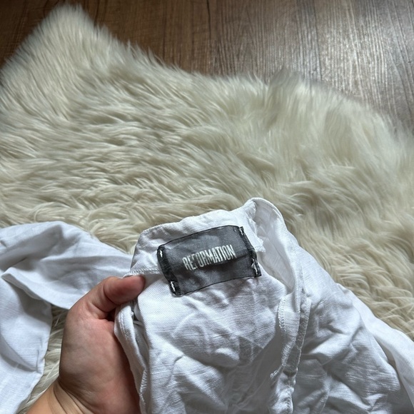 REFORMATION Caftan Shift Dress In White - Picture 6 of 7